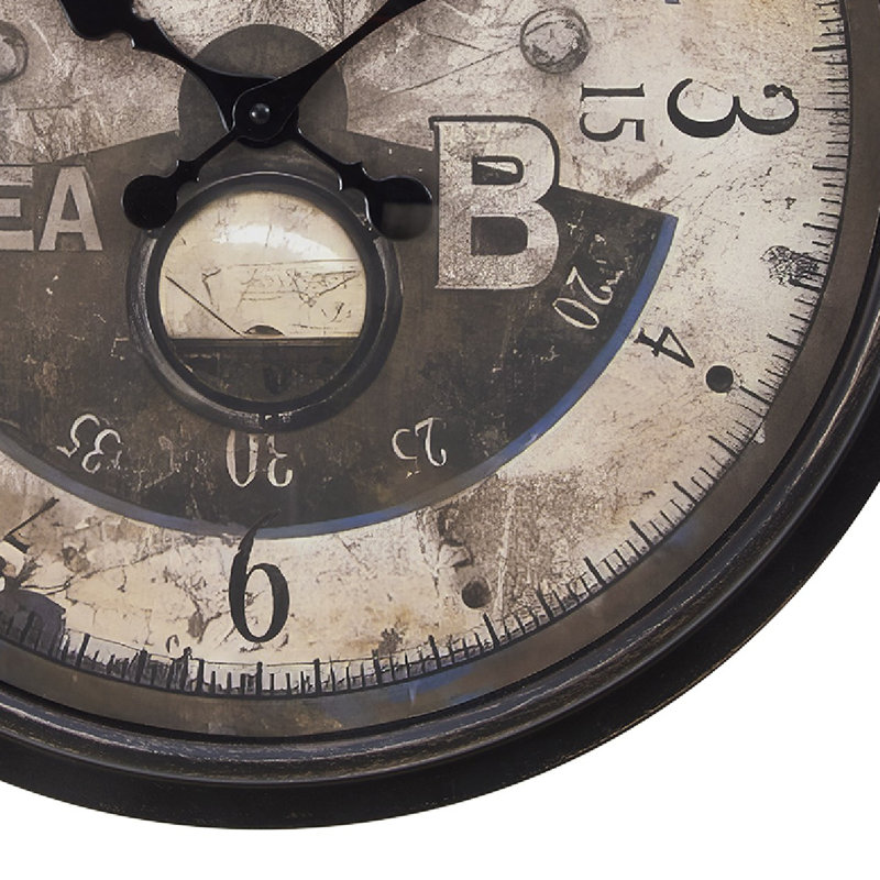 Horloge murale ronde 20 po, brun antique, transitionnelle | Idée cadeau