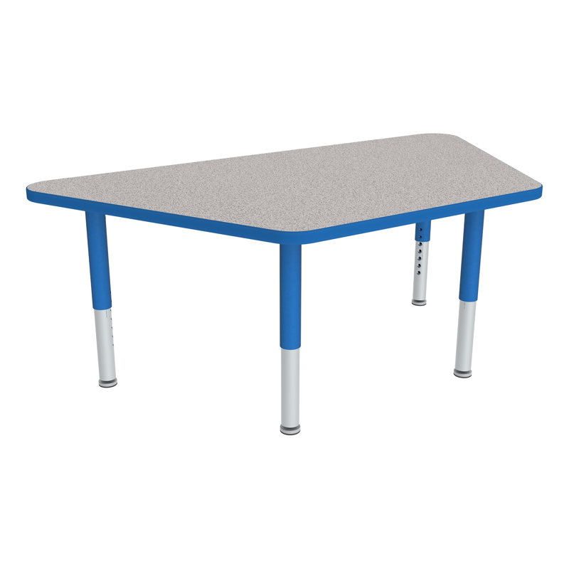 Table d'activité de classe d'âge préscolaire réglable à roulettes avec roulettes, Gris nebula, Bleu