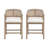Kyra 5-Piece Mid-Century Modern Rubberwood Counter Bar Set With Rattan Back Stools-122903982-122903979