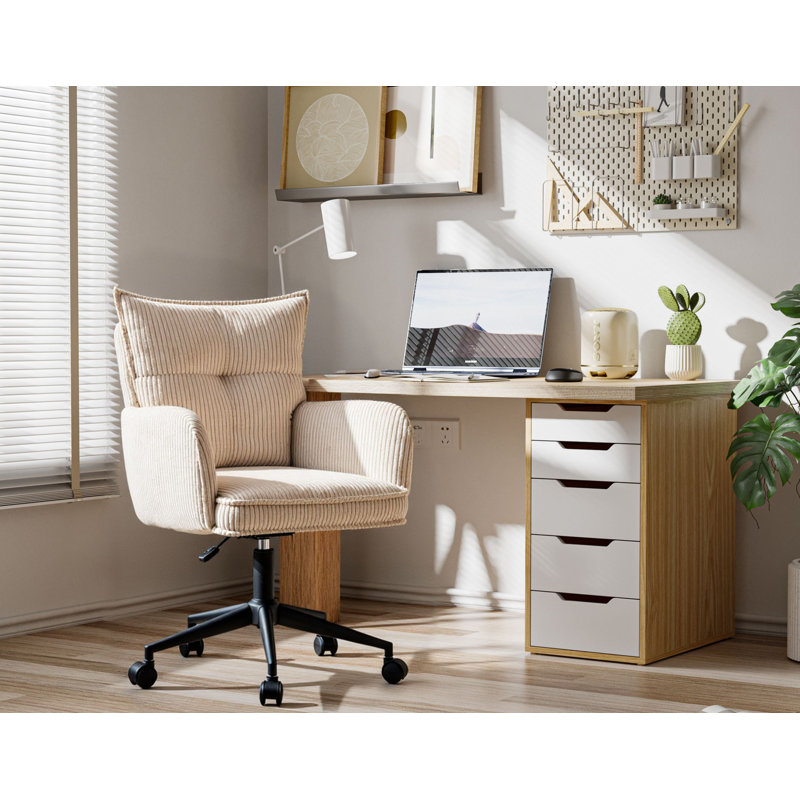Harbour Corduroy Office Chair, Beige