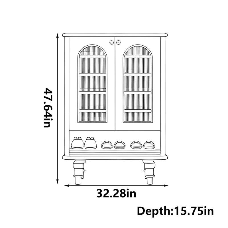Armoire à chaussures de style français avec rangement rétro