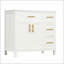 Meuble-lavabo 36 po avec comptoir d'évier, meuble-lavabo avec deux portes et trois tiroirs, bois massif, panneaux de fibres à densité moyenne, un paquet, blanc (ancien numéro de référence: WF319757AAK)