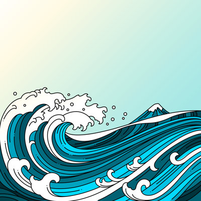 Tiniyah Great Oriental Wave - impression sur toile tendue