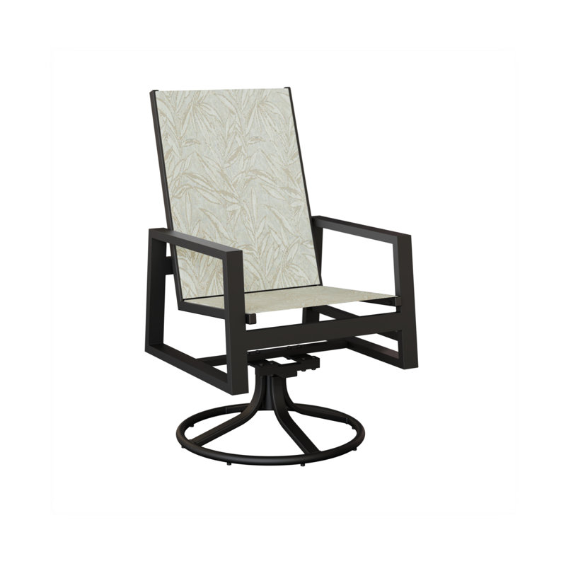 Chaise berçante berçante à haut dossier berçant Vida Berlin Gardens, Montego Bay, Aluminium noir mat