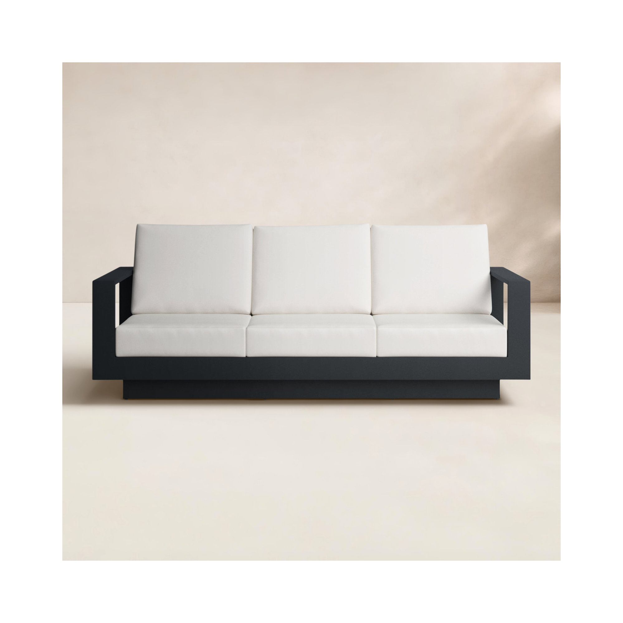 Sterling Metal Outdoor Sofa with Sunbrella Cushions