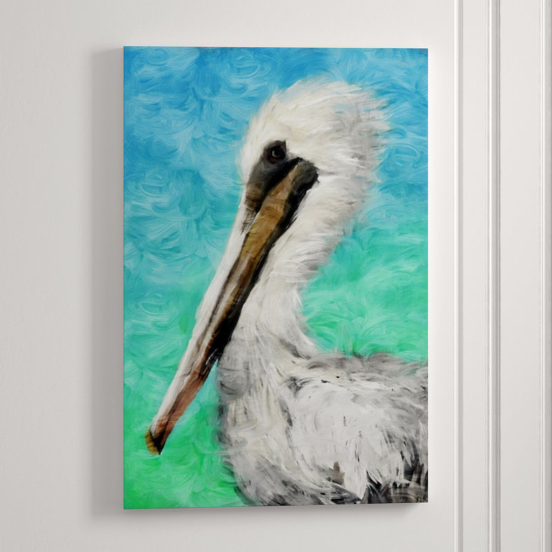 Pelican Painting by Emma Brooks, 45" H x 30" W, Knife Gel