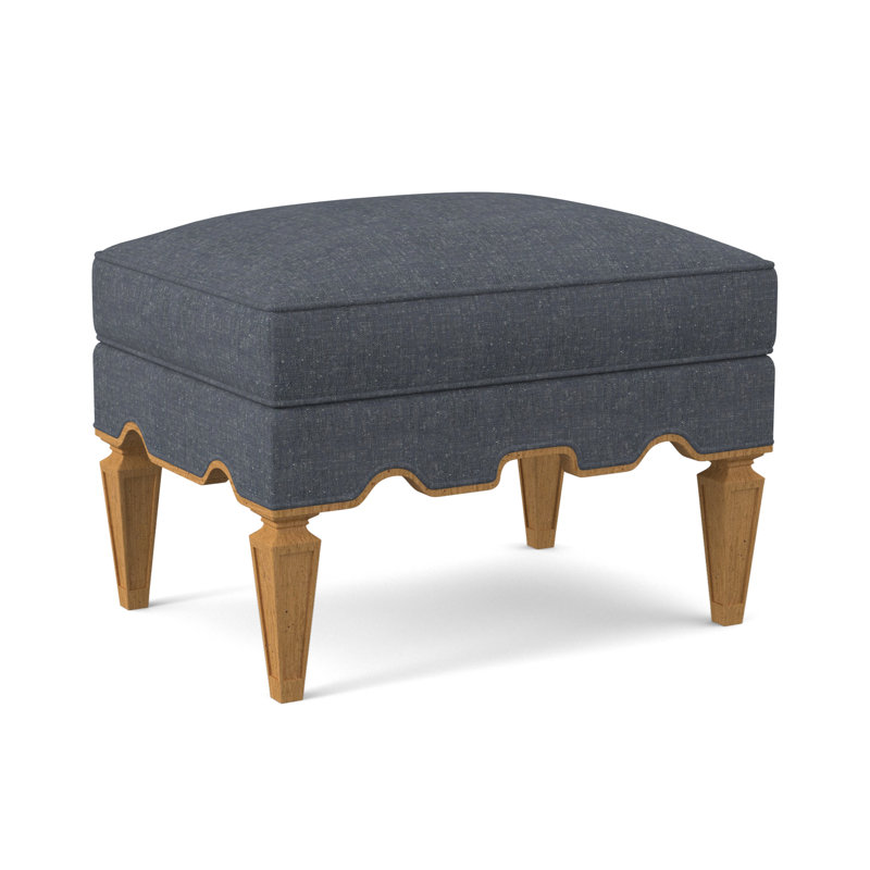 Palm Ottoman, Amber, Filigree Ivory 100% Polyester
