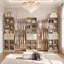 Armoire de rangement moderne à hauteur réglable de 59,8 po à 122,8 po-489532054