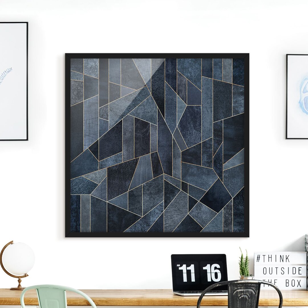 Gerahmtes Poster Blue Geometry