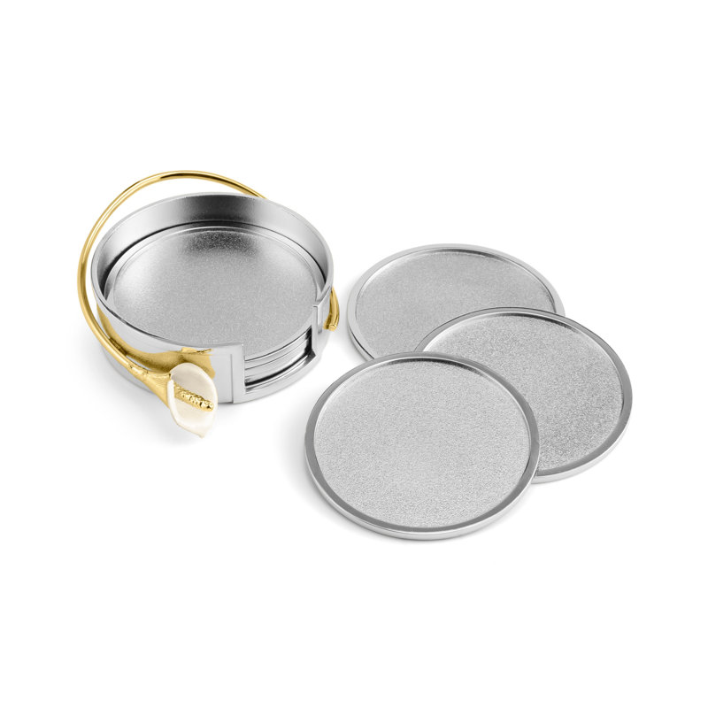 Calla Lily Coaster Set With Holder