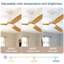Ventilateur de plafond 52 pouces intérieur doré avec lumière à DEL à intensité variable et 5 pales en bois massif avec moteur à courant continu réversible-1063907249-1063907257