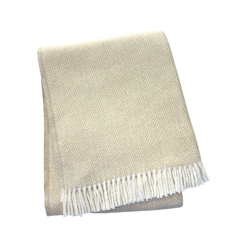 Jeté en peluche à chevrons, L 70 po x l 55 po, Cinnamon Herringbone