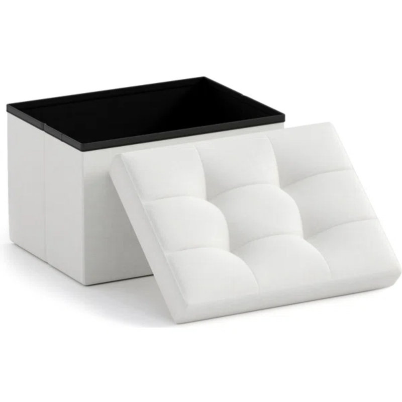 Bibianna Upholstered Ottoman, White