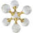 Crystal Orb Inspired Jack Decorative Clear Sculpture with Gold Metal Accents Set