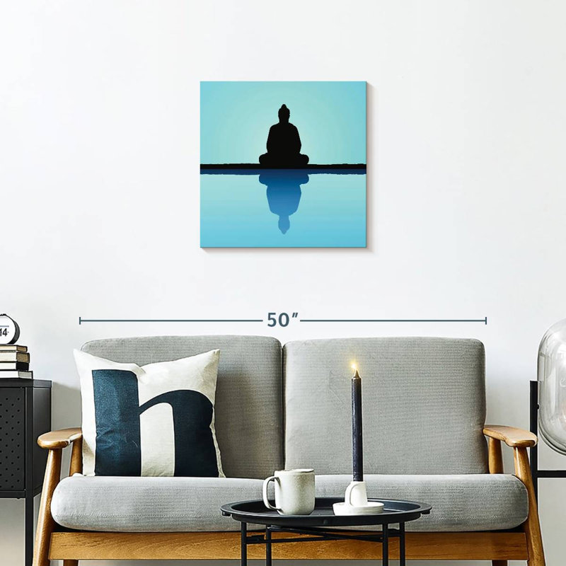 Silhouette de Bouddha méditant Adella, H 20 po x l 20 po