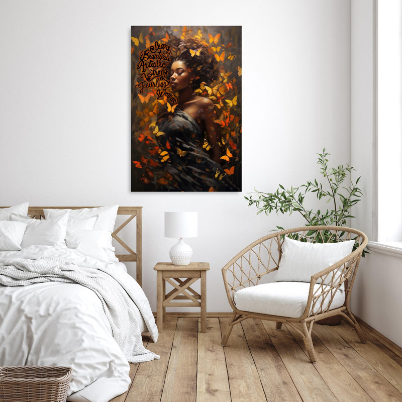 Fearless Woman - 1 Piece Rectangle Graphic Art Pri " Fearless Woman - 1 Piece Rectangle Graphic Art Print On Wrapped Canvas "