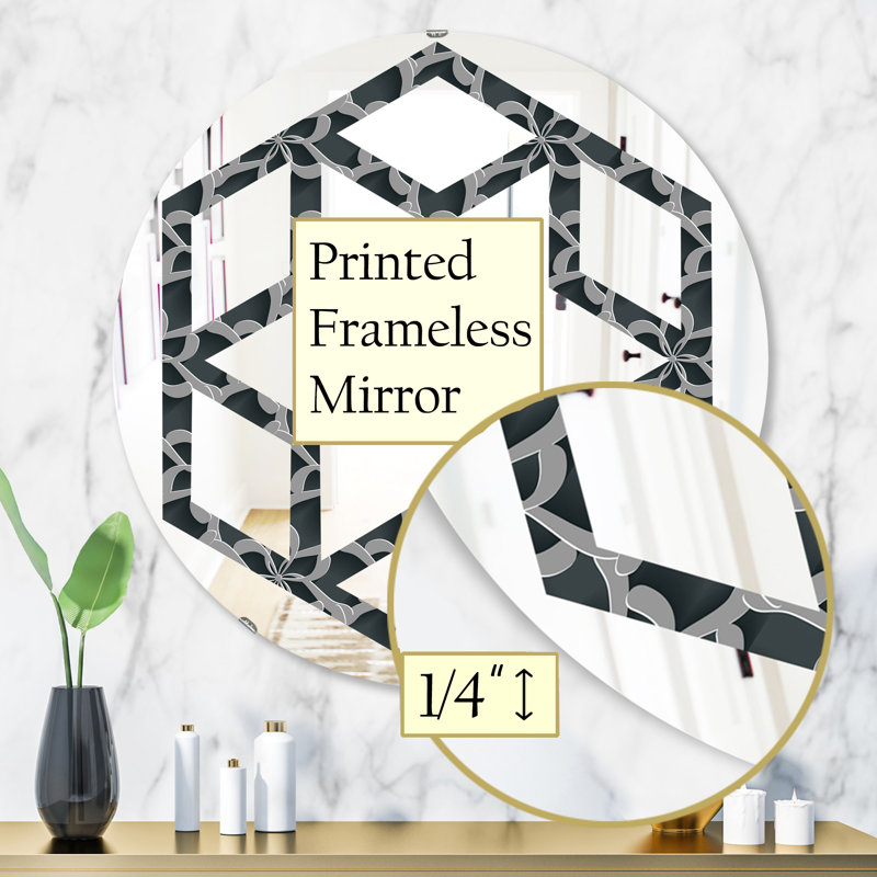 Miroir mural éclectique floral, 31,5 po x 31,5 po