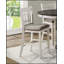 Ensemble de chaises à hauteur de comptoir en bois blanc antique à finition comptoir de 2 pièces avec sièges rembourrés pour un repas confortable