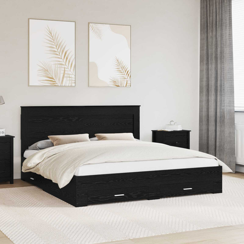 Bed, Black Oak, Super King (6')