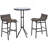 Outsunny 3 Piece Bar Height Outdoor Bistro Set For 2, Round Patio Pub Table 2 Bar Chairs With Comfortable Design & Strong Build