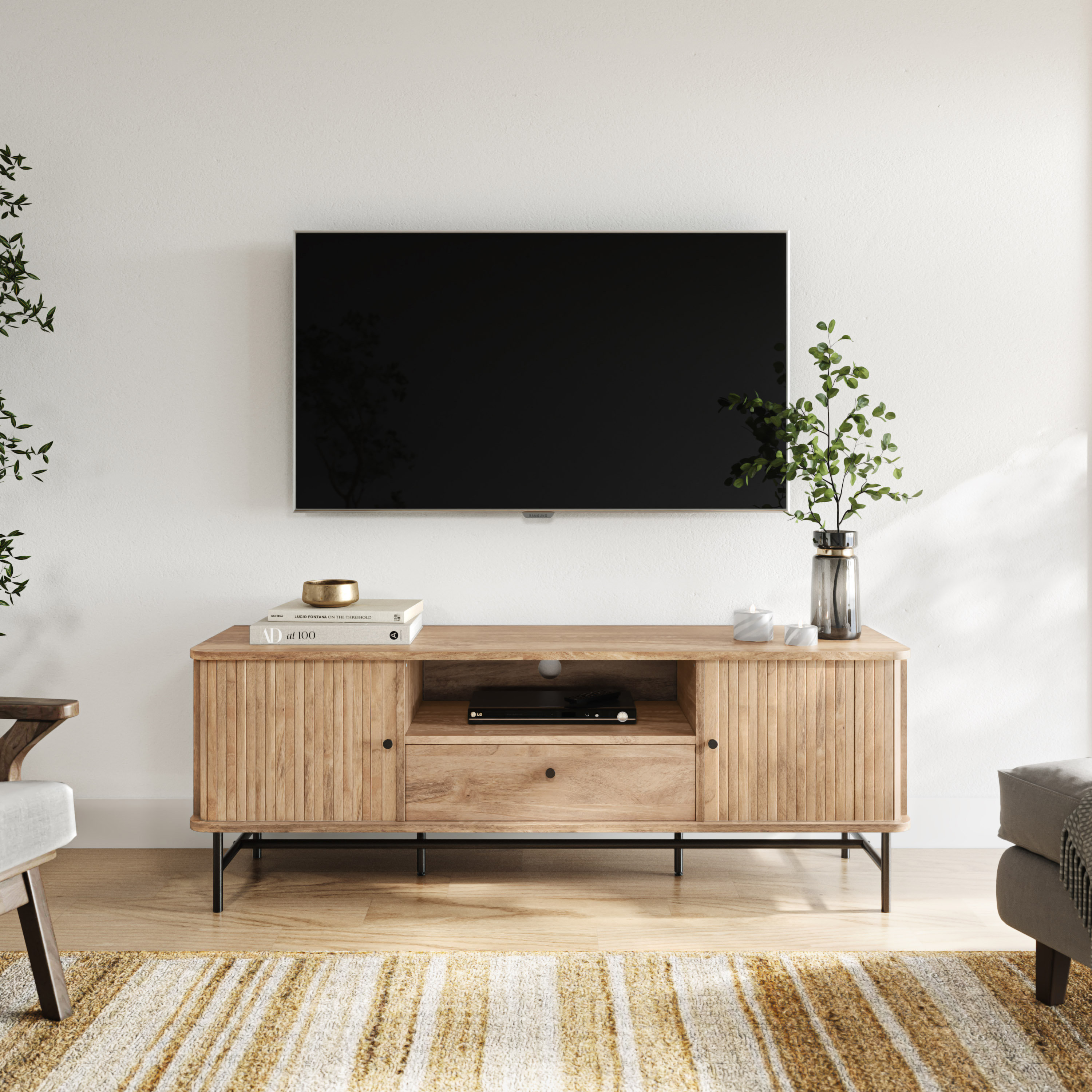 Millwood Pines Brockie 59'' TV Stand Media Console for TVs up to 75 ...