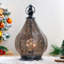 12"H Moroccan Style Metal Table Lamp with Fairy Lights Bulb