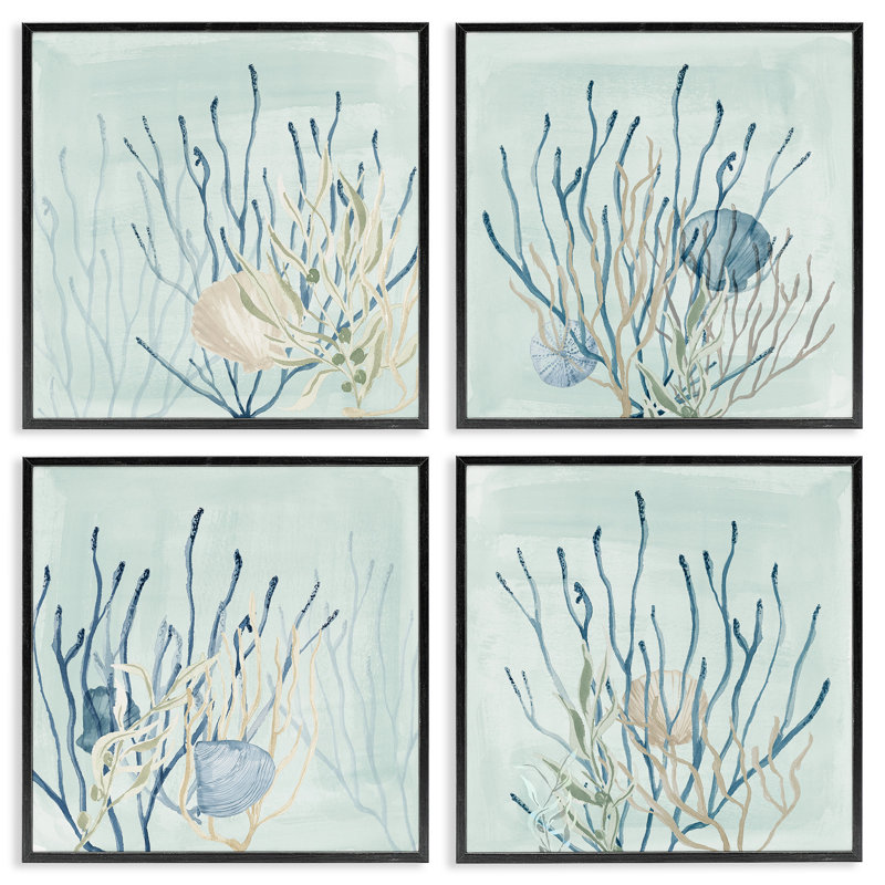 «Natation sous l'eau», ensemble de 4 giclées encadrées par Lucille Price, H 17 po x l 17 po x P 1,5 po