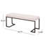 Banc rembourré beige à boutons, design contemporain, pieds à finition lisse, coutures losangées, structure en fer, profondeur de 45,06 po, largeur de 15 po, hauteur de 18,43 po, assemblage inclus-1941200007