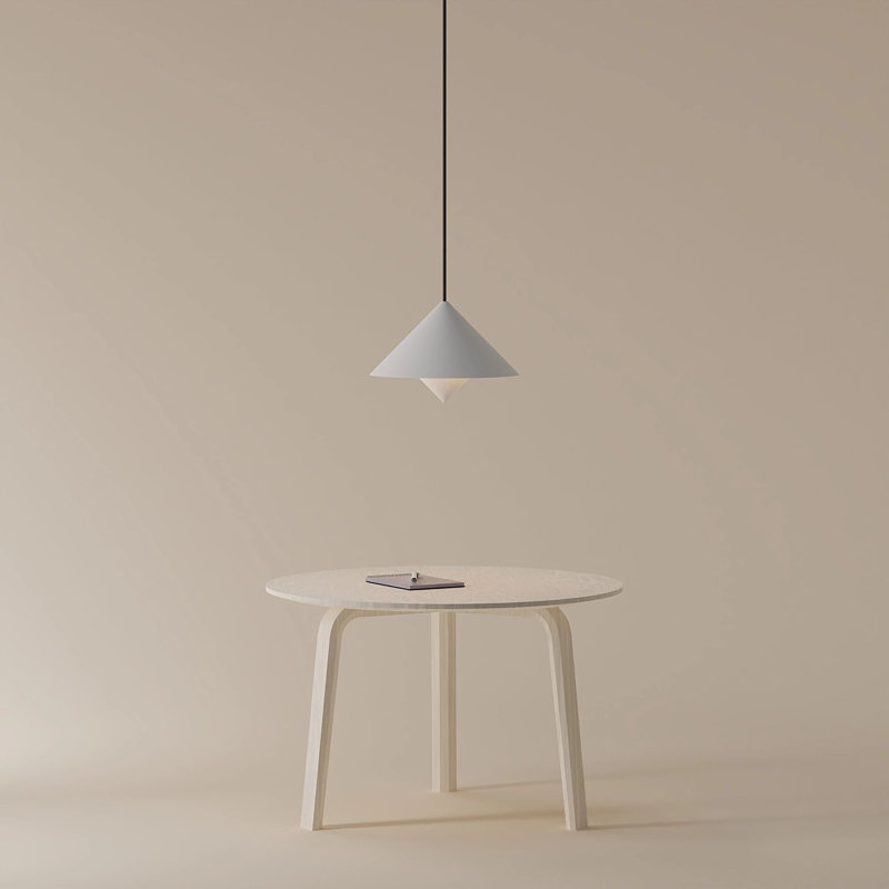 Jai Pendant Light, 17'' H x 9.84'' W x 9.84'' D, Snow, Black
