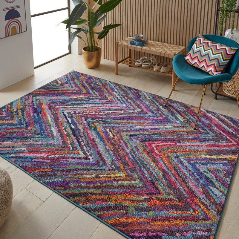 Modern Rug For Bedroom & Living Room, Stain Resistant Dining Room Rug, Thick Geometric Rug, Rectangle 160 x 220 cm
