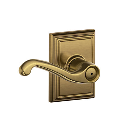 Flair Lever with Addison Trim Bed and Bath Lock