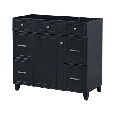 Cabinet Only 36" Bathroom Vanity-Black(Sink Not Included)