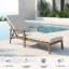 Ensemble de 2 chaises longues d'extérieur de style teck avec table d'appoint, chaises de piscine réglables en aluminium