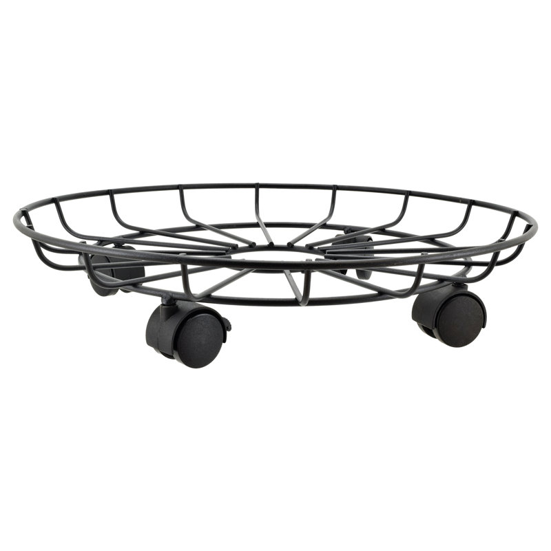 Alphonsus Metal Weather Resistant Caddy Plant Stand, 17.5"
