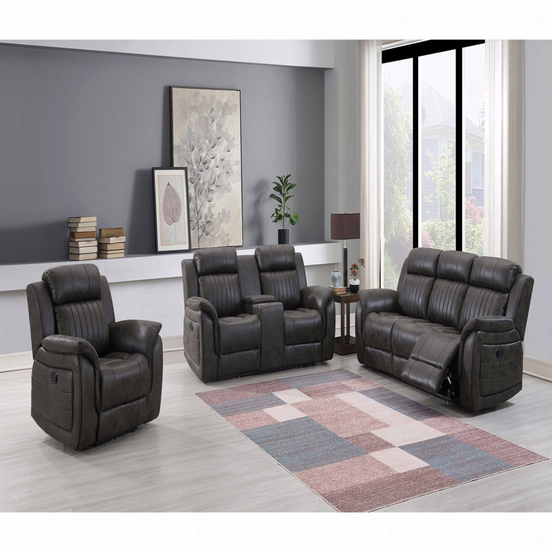 Fauteuil oscillant gris avec fonction inclinable Steban