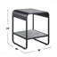 Table de bout en métal avec tablette inférieure gris béton