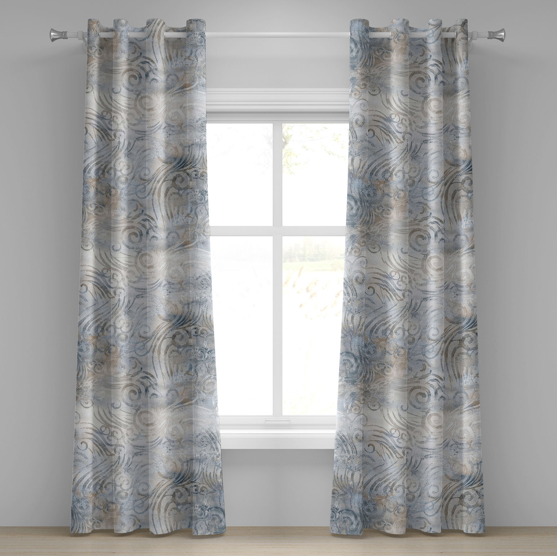 Hallmark Polyester Semi-Sheer Curtain Pair