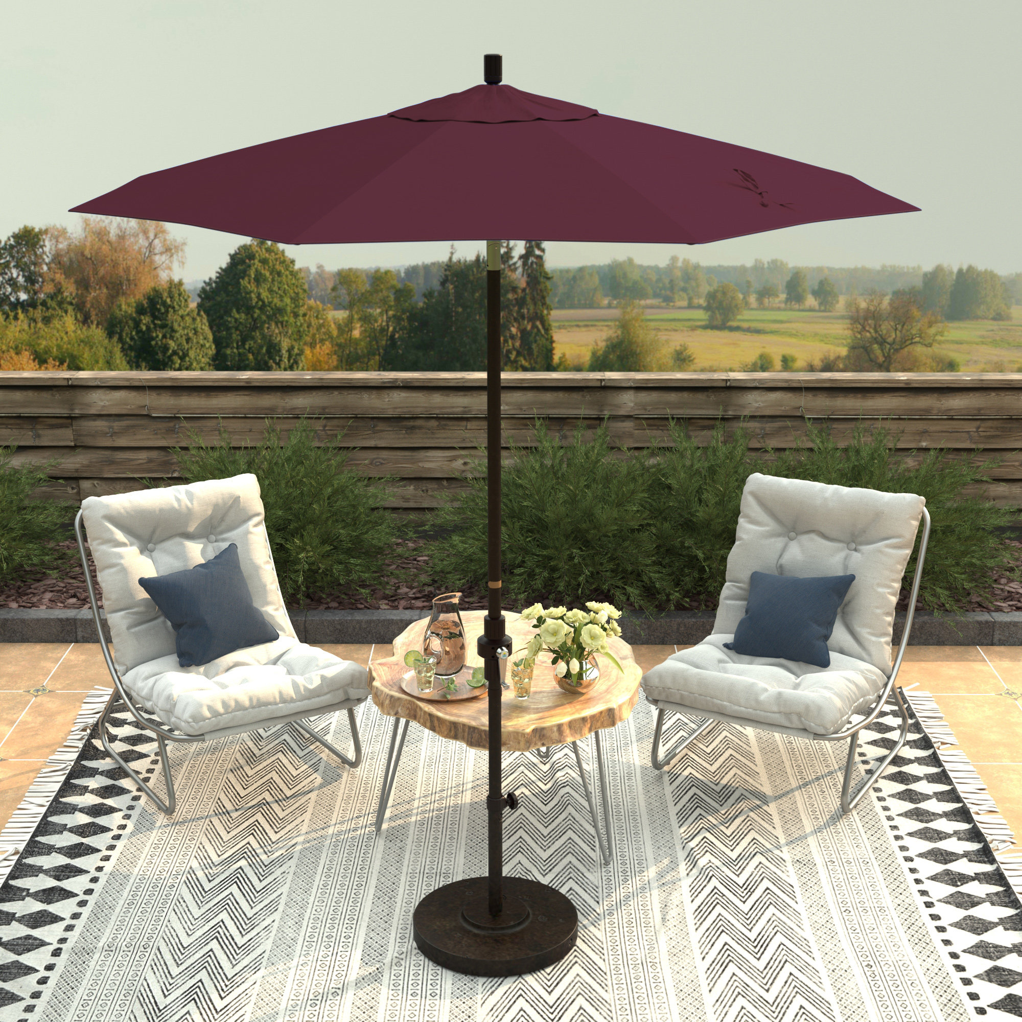 Che 90'' Outdoor Umbrella, Purple Performance