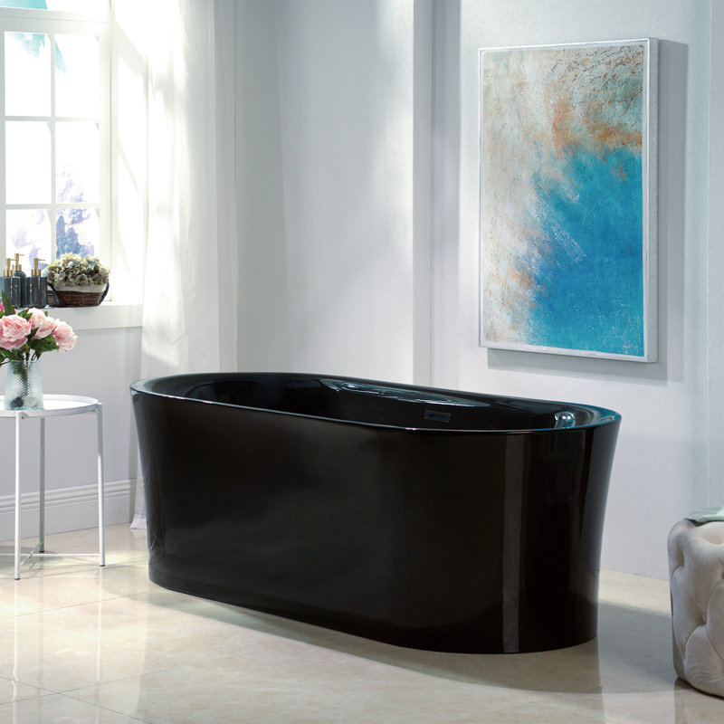 Baignoire autoportante en acrylique, Bronze huilé, Noir lustré