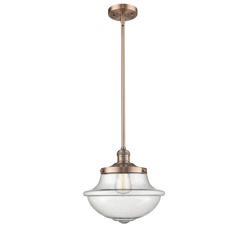 Luminaire suspendu simple à 1 lumière Baptiste, Cuivre antique, Ampoule non incluse, Grainé
