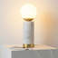 Lampe de chevet en marbre blanc et or 14,5 "Aspen avec port USB Aspen