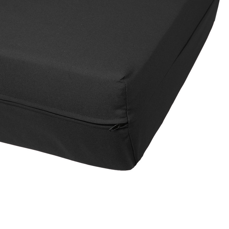 Housse pour canapé-lit réversible en tissu de polyester réversible avec fermeture à glissière 3 côtés, Simple, Noir