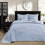 Courtepointe réversible bleue simple / simple TG - idéale pour l'été et l'hiver. Doublure de rembourrage en coton prélavé. Décoration. Comprend deux taies décoratives. Lavable à la machine. 100% mélange de microfibre de literie décontractée-124253763