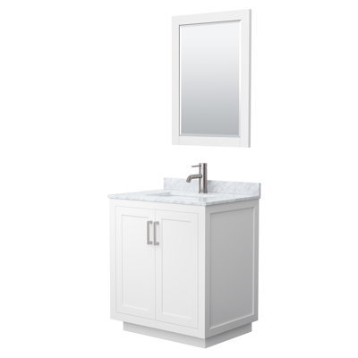 Ensemble de meuble-lavabo simple autoportant 30 po avec plateau en marbre Miranda 24 po Miranda