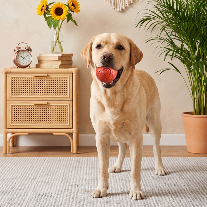 2pcs Rechargeable Interactive Pet Ball Toys with LED Lights