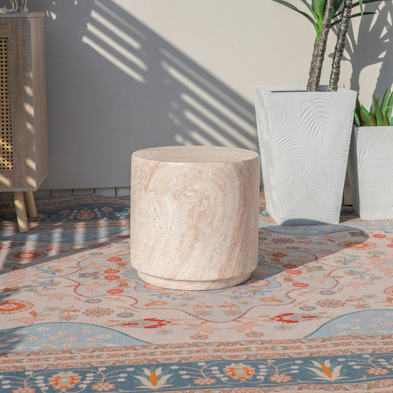 Cylinder Magnesium Oxide Side Table