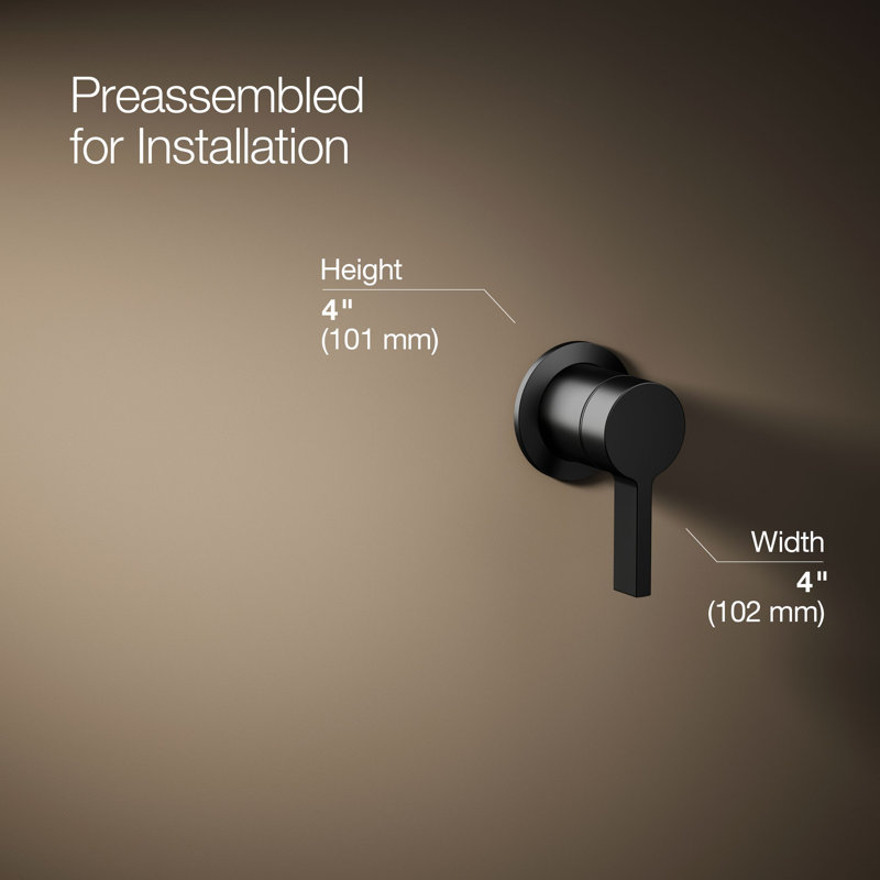 Components Wall-Mount Bathroom Sink Faucet Handle, Matte Black
