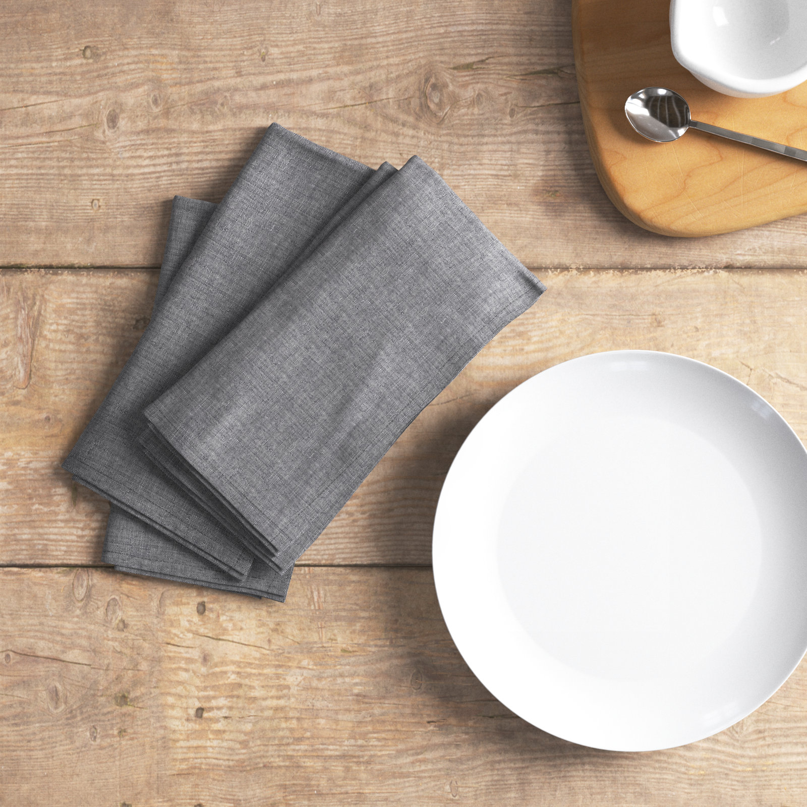 Caron 20" Cotton Napkin, Black