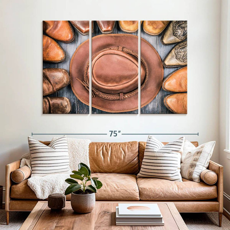 Lelar Cowboy Boots And Hat, 42" H x 65" W
