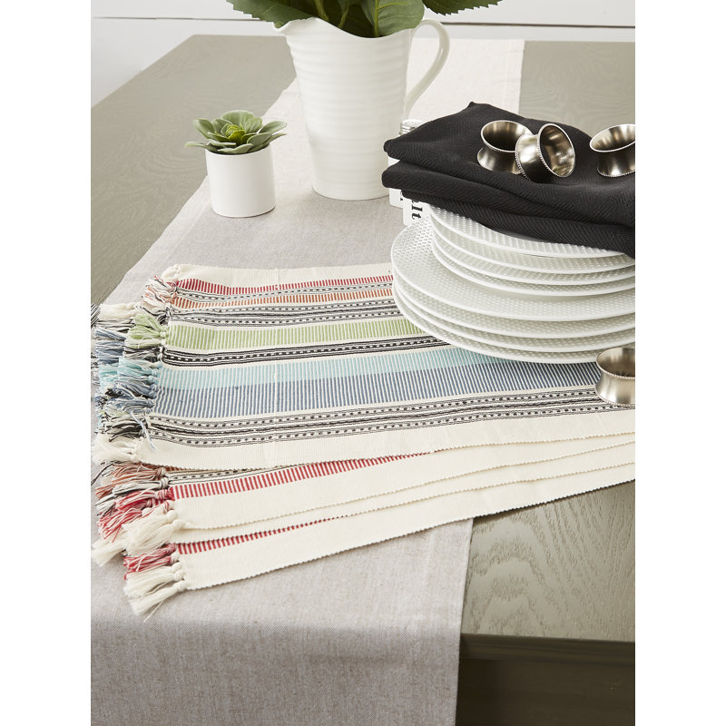 Mediterranean Stripe Multicolor Vinyl Placemat Set of 6
